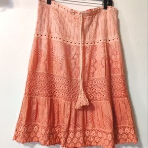 Ultra Pink Hombre Midi Crochet Skir L